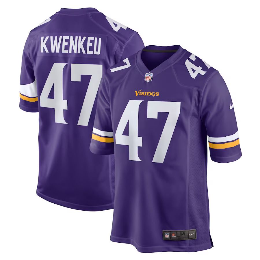 Men Minnesota Vikings 47 William Kwenkeu Nike Purple Home Game Player NFL Jersey